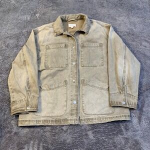 Universal Thread Mens Chore Jacket Faded Olive Tan Field Coat Large